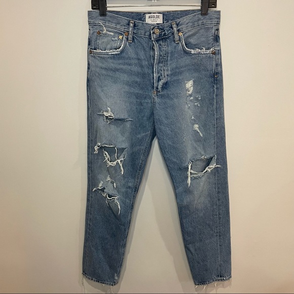 AGOLDE Jamie high rise distressed jeans size 27 - Picture 2 of 6